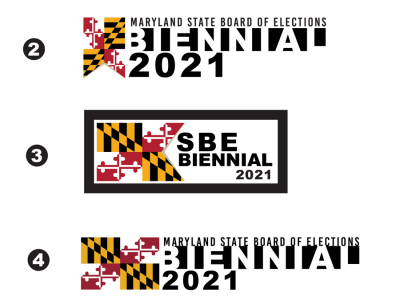 Drafts of 2021 Biennial Logos for Maryland State Board of Elections